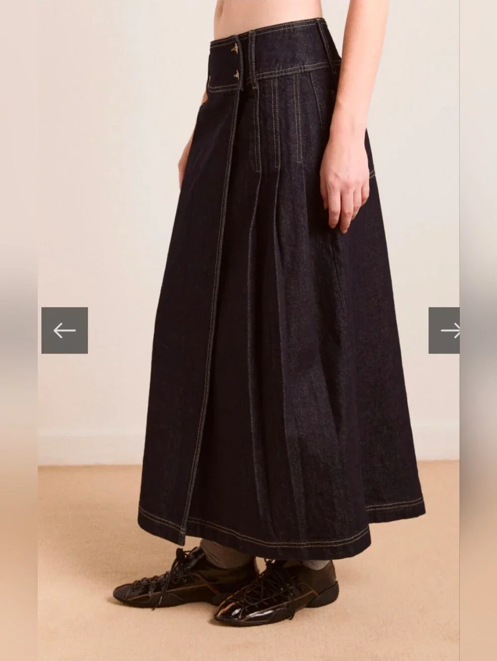 Damson Madder Raye Denim Skirt - Dark Indigo EU Size 20 / US 16 ( See Meas) - Picture 3 of 10